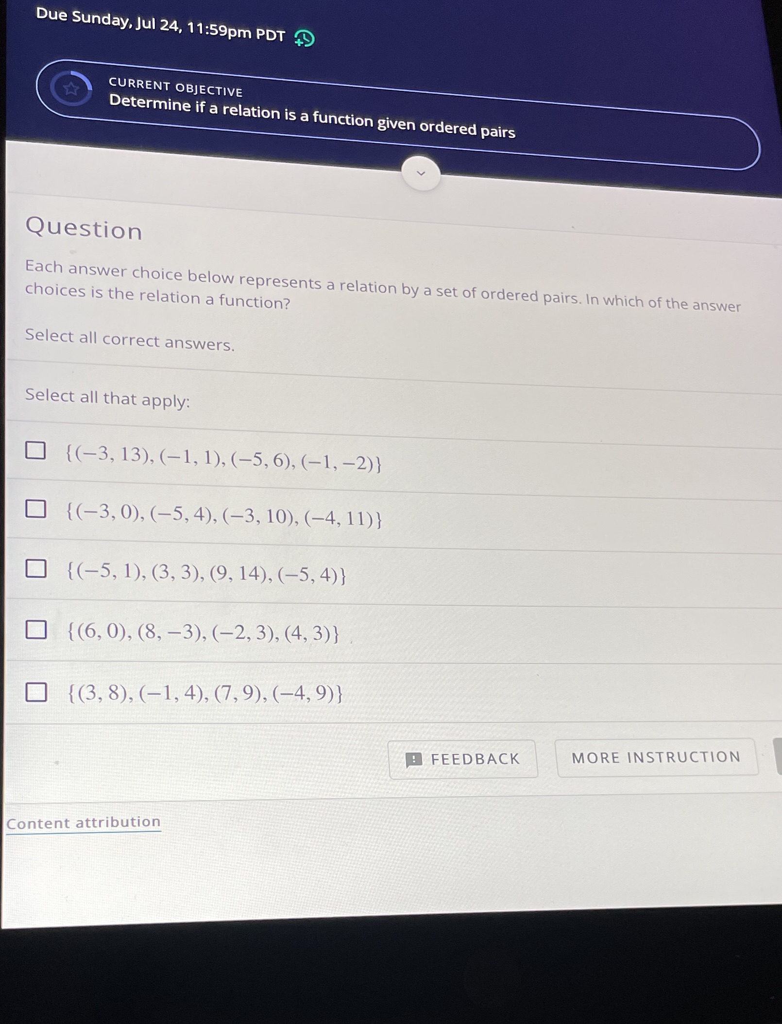 Due Sunday, Jul 24, 11:59pm PDT CURRENT OBJECTIVE