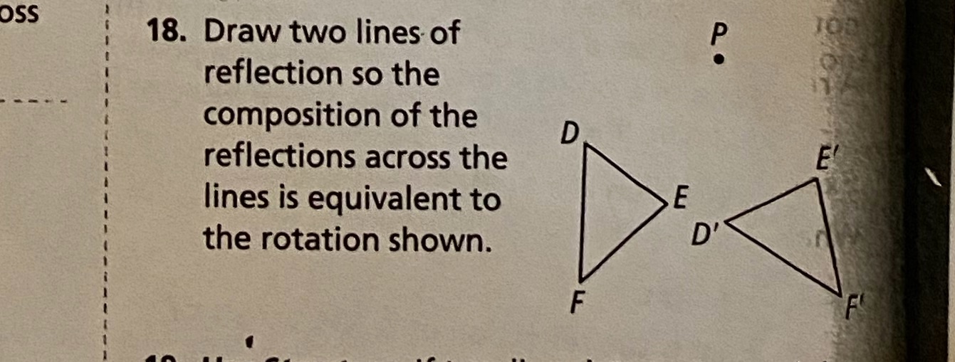 OSS 18. Draw two lines of reflection so the