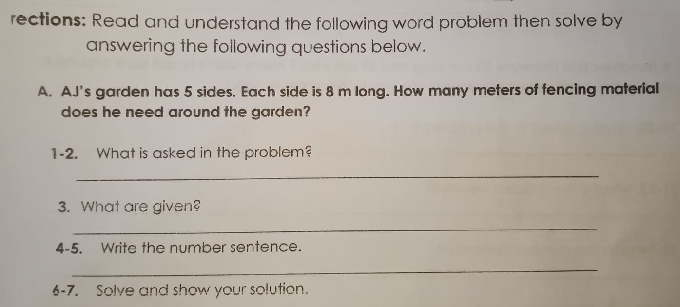 Answer and solve the following questions. A. 1 .