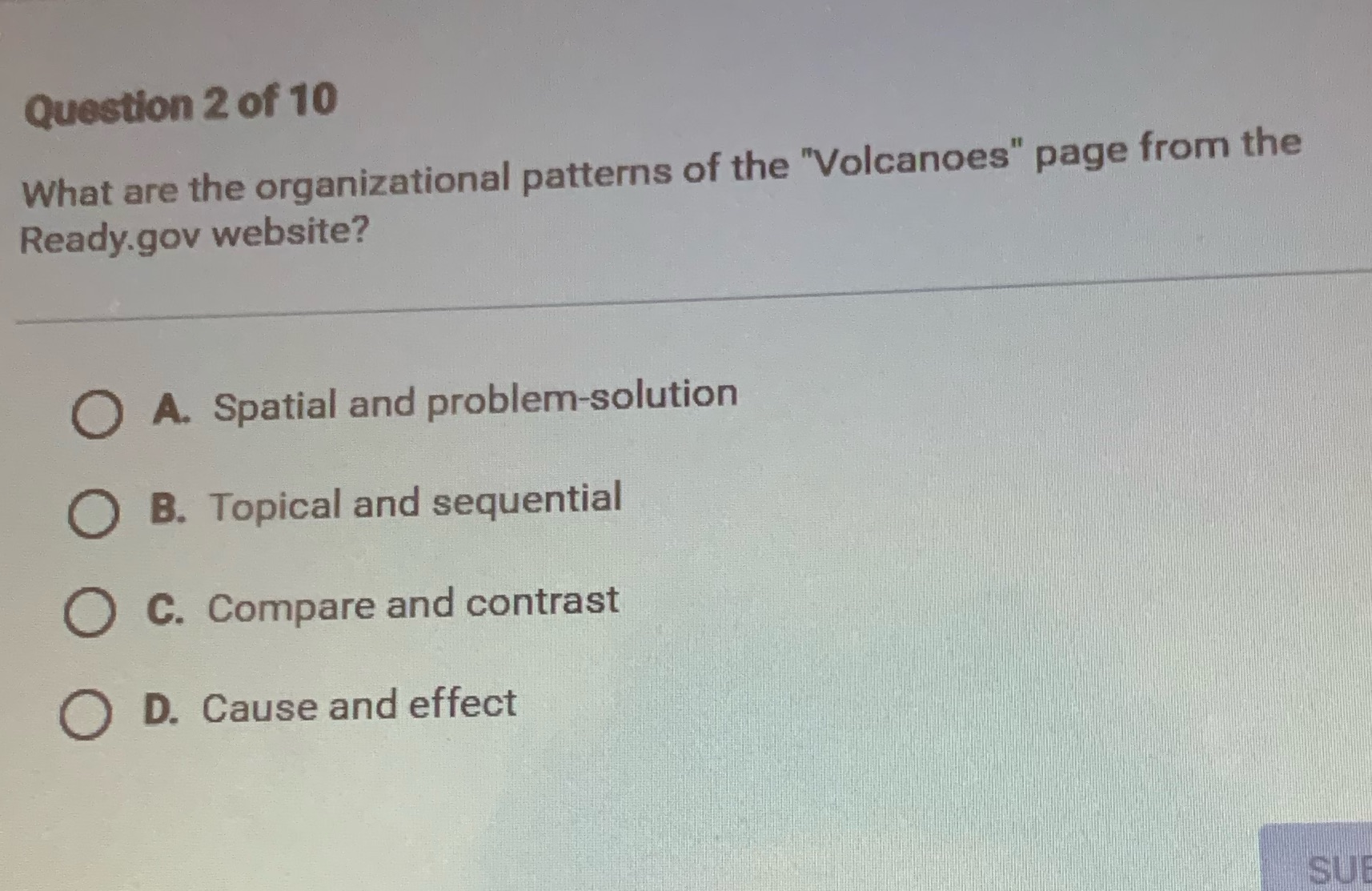 Question 2 of 10 What are the organizational