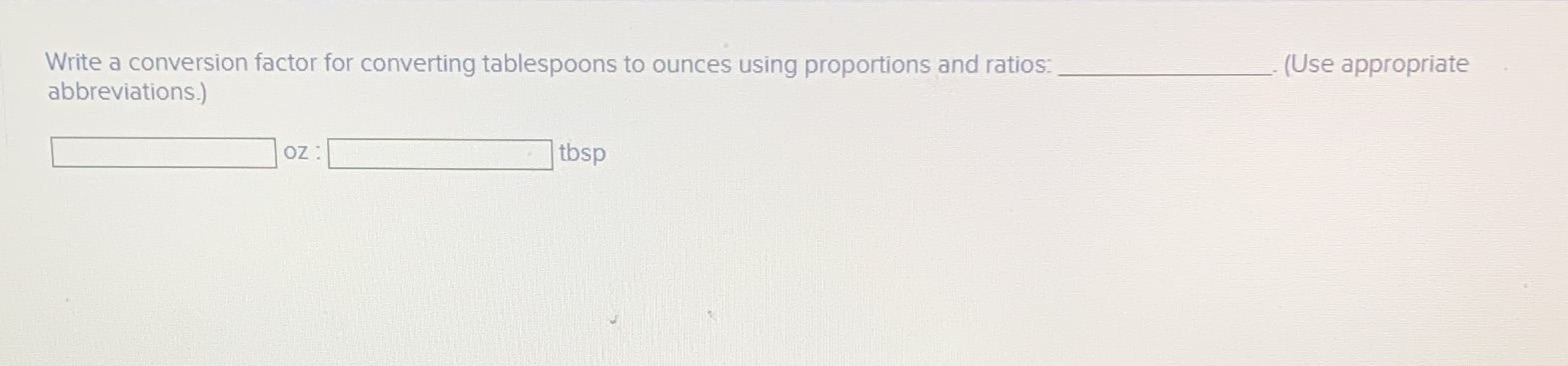 Write a conversion factor for converting