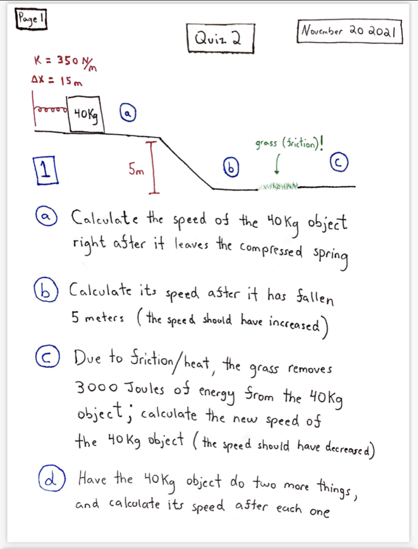 Page I November 20 2021 Quiz 2 K = 3501/ AX = 15
