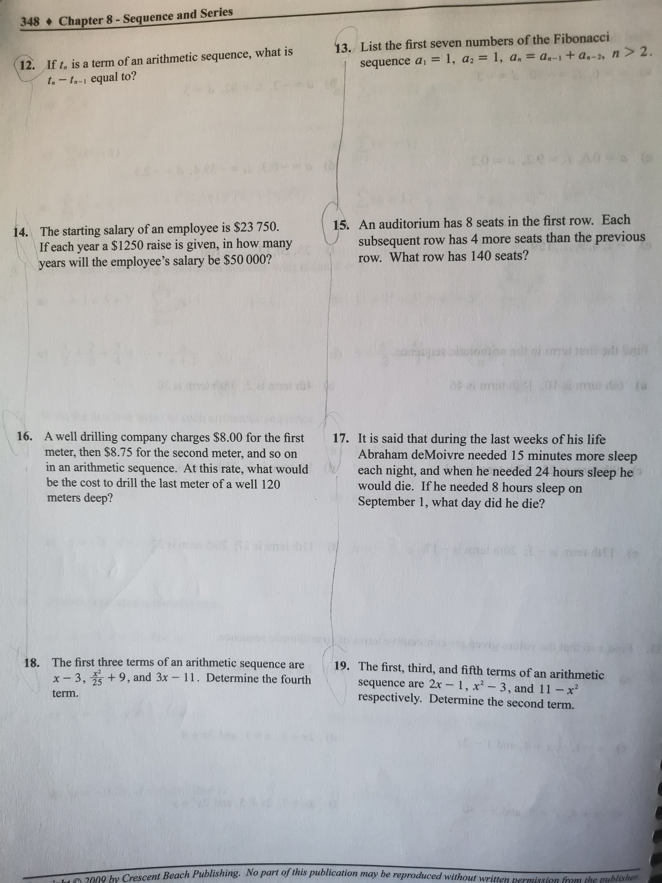 348 . Chapter 8 - Sequence and Series 13. List