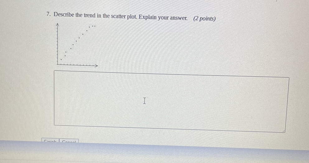 Describe the trend in the scatter plot. Explain