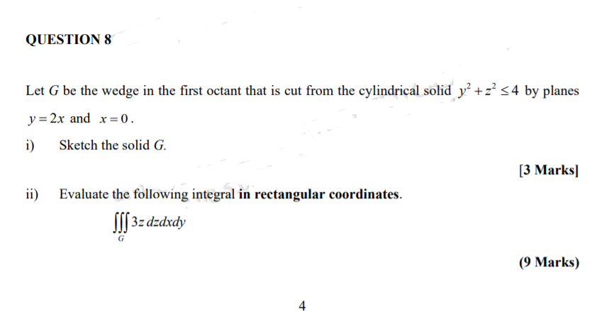 QUESTION 8 QUESTION 8' Let G be the wedge in