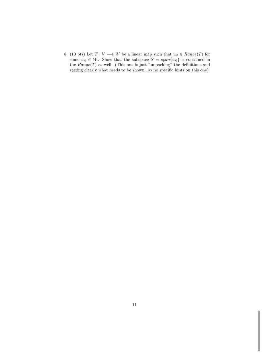 8. (10 pts) Let T : V - style=