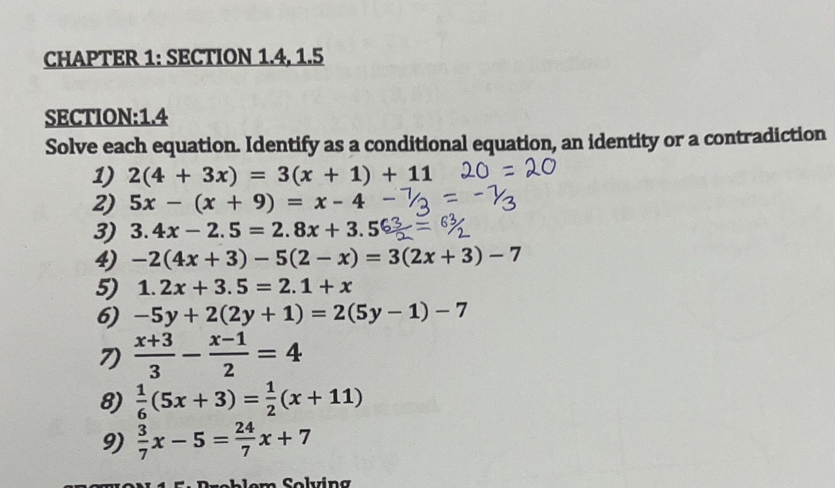 Hello. How can I identify when an equation is