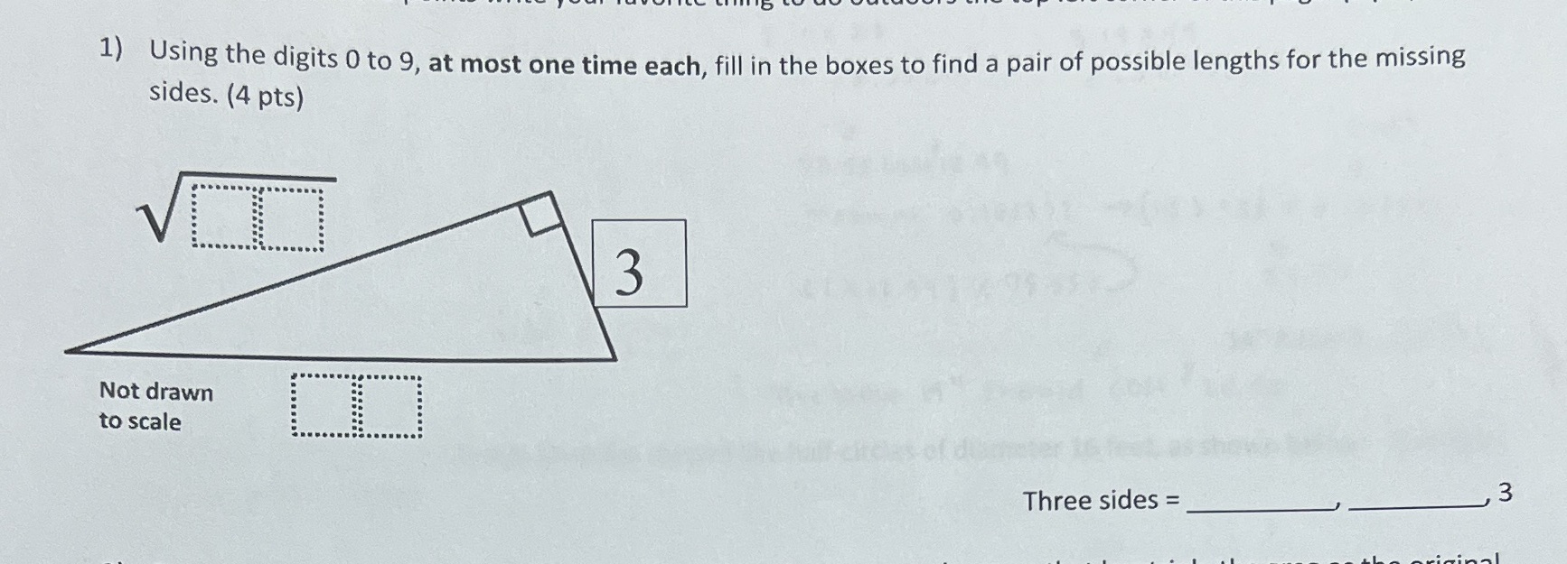 1) Using the digits 0 to 9, at most one time