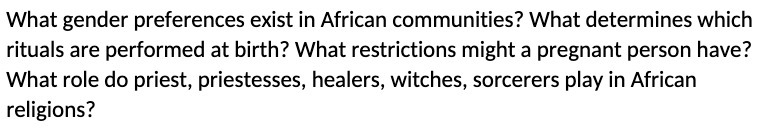 What gender preferences exist in African