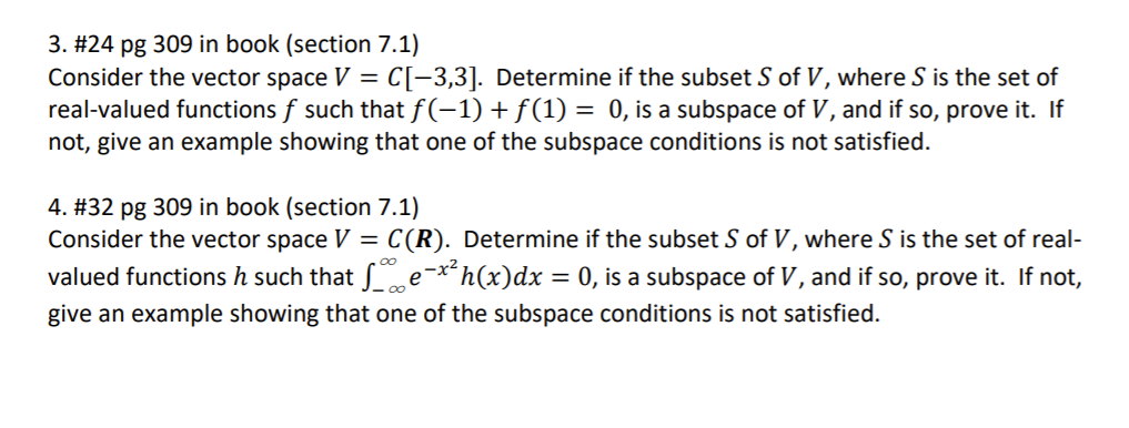 3. #24 pg 309 in book (section 7.1} Consider the