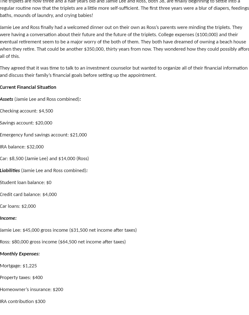 The triplets are ee and a half years ee and n 36,