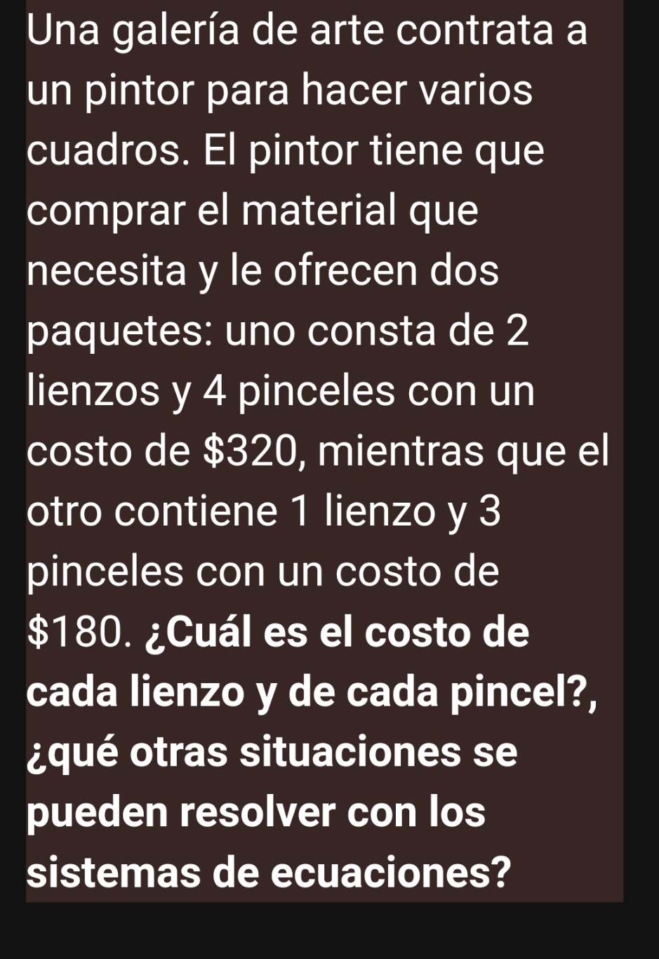 hola me ayudan Una galeria de arte contrata a un