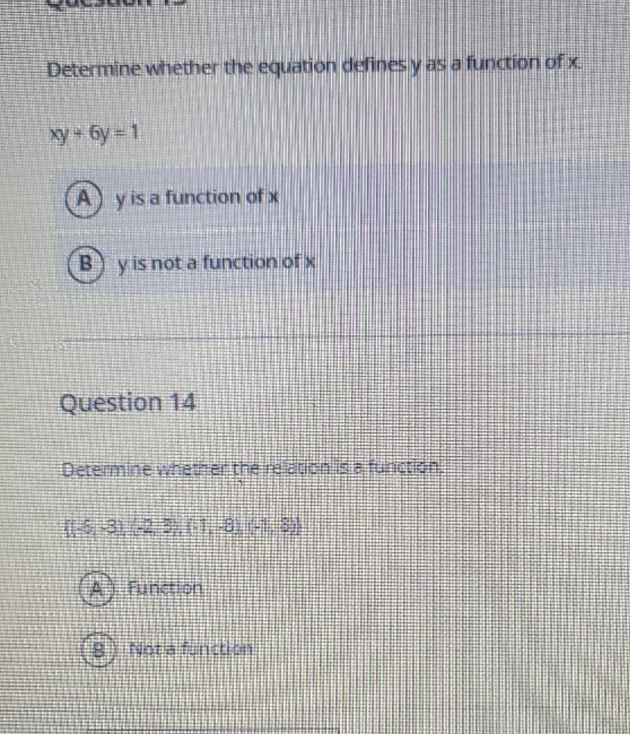 13.determine whether the equation defines y as a