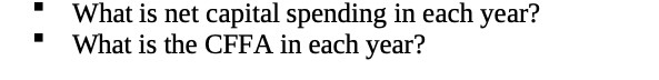 What is net capital spending in each year? '