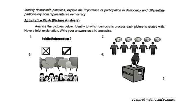 Identify democratic practices, explain the