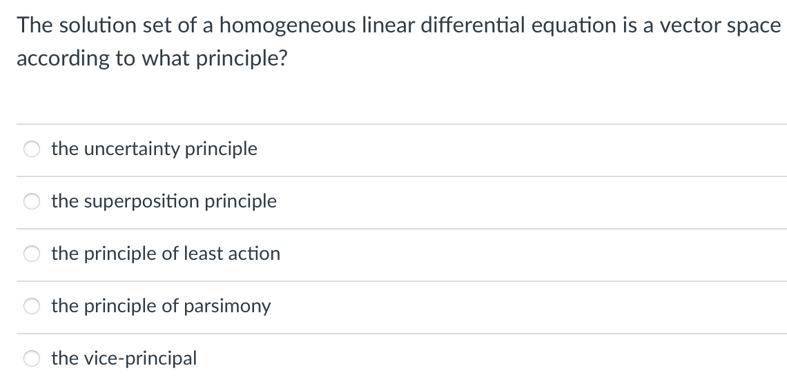 The solution set of a homogeneous linear