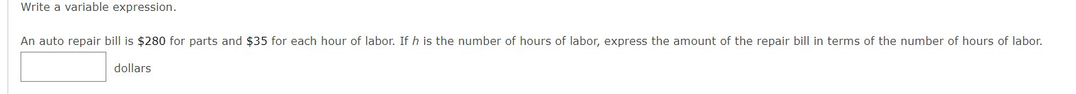quest13 \fWrite a variable expression. An auto