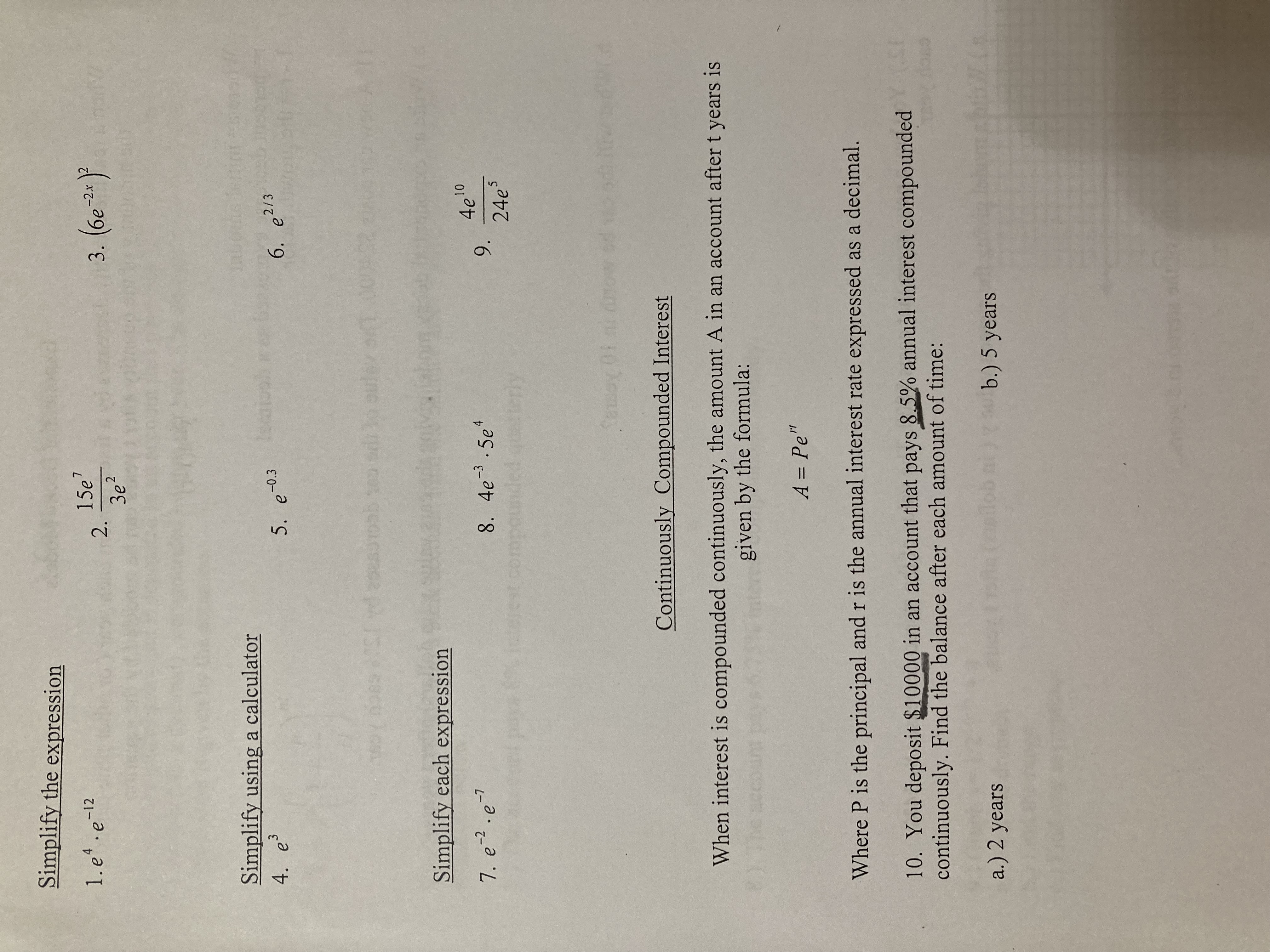 Exponential Decay Models When a real life