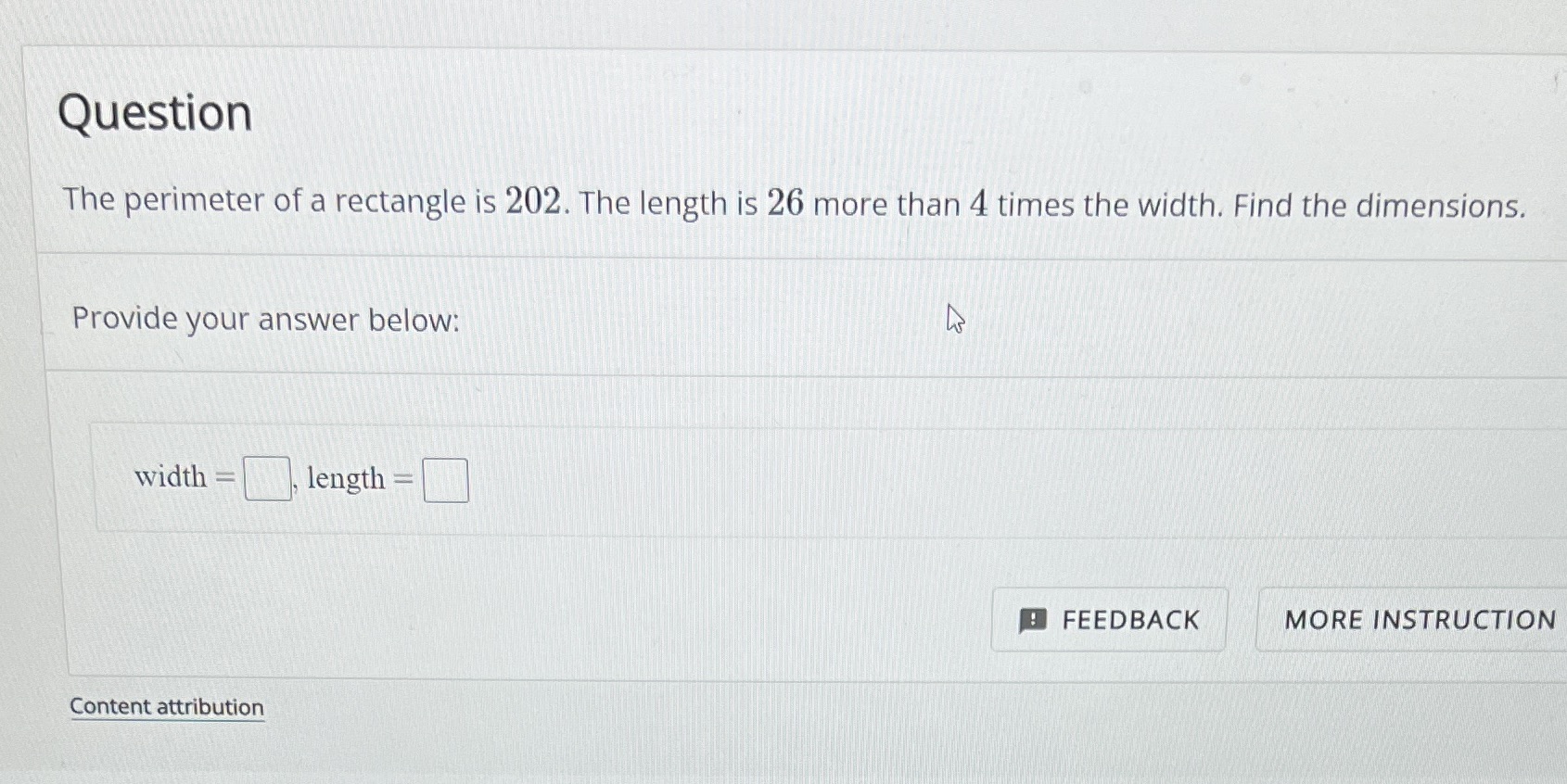 Question The perimeter of a rectangle is 202. The