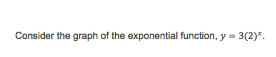 1. Consider the graph of the exponential