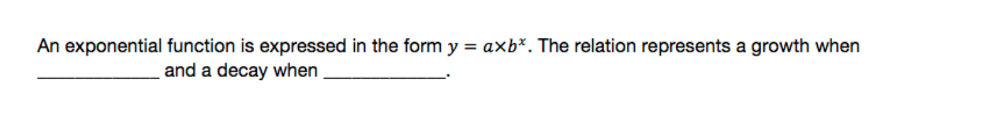 1. Consider the graph of the exponential