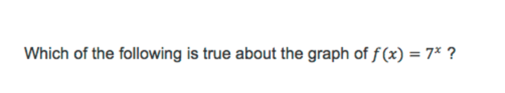 1. Consider the graph of the exponential