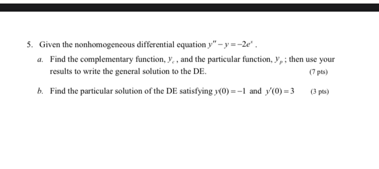 How to find yp using yp=Ax+B 5. Given the