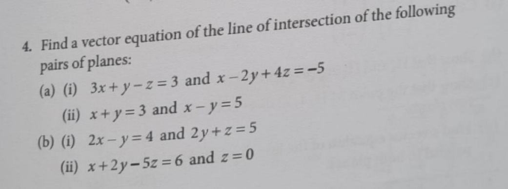 Advanced Maths Vectors 4. Find a vector equation