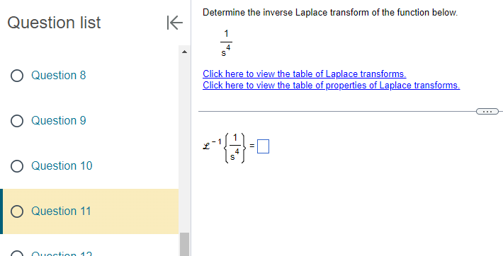 Determine the inverse Laplace transform of the