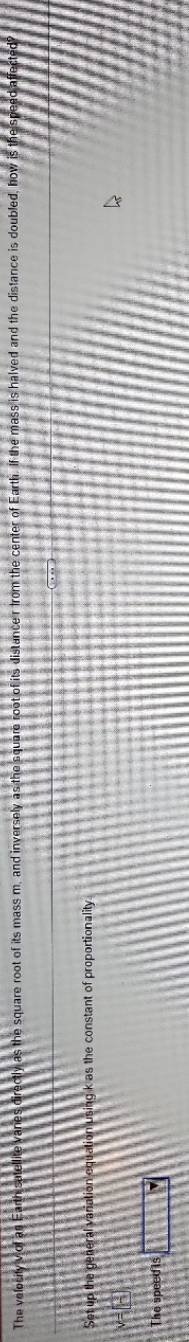 The velocity as the square root of its mass m.