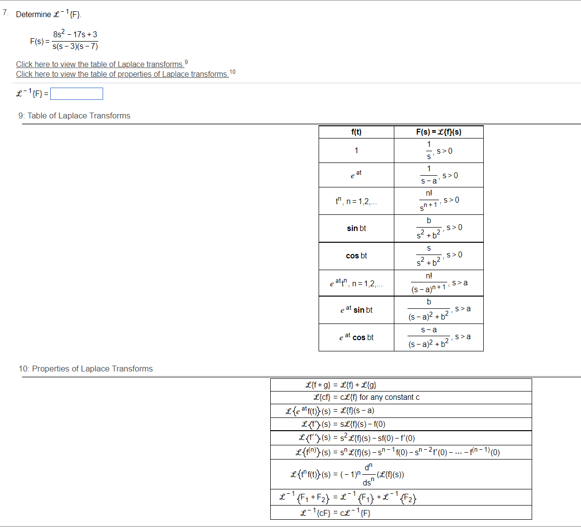 - Determine { {F} S2 F(S) + SF(s) - 30F(s)= 25-
