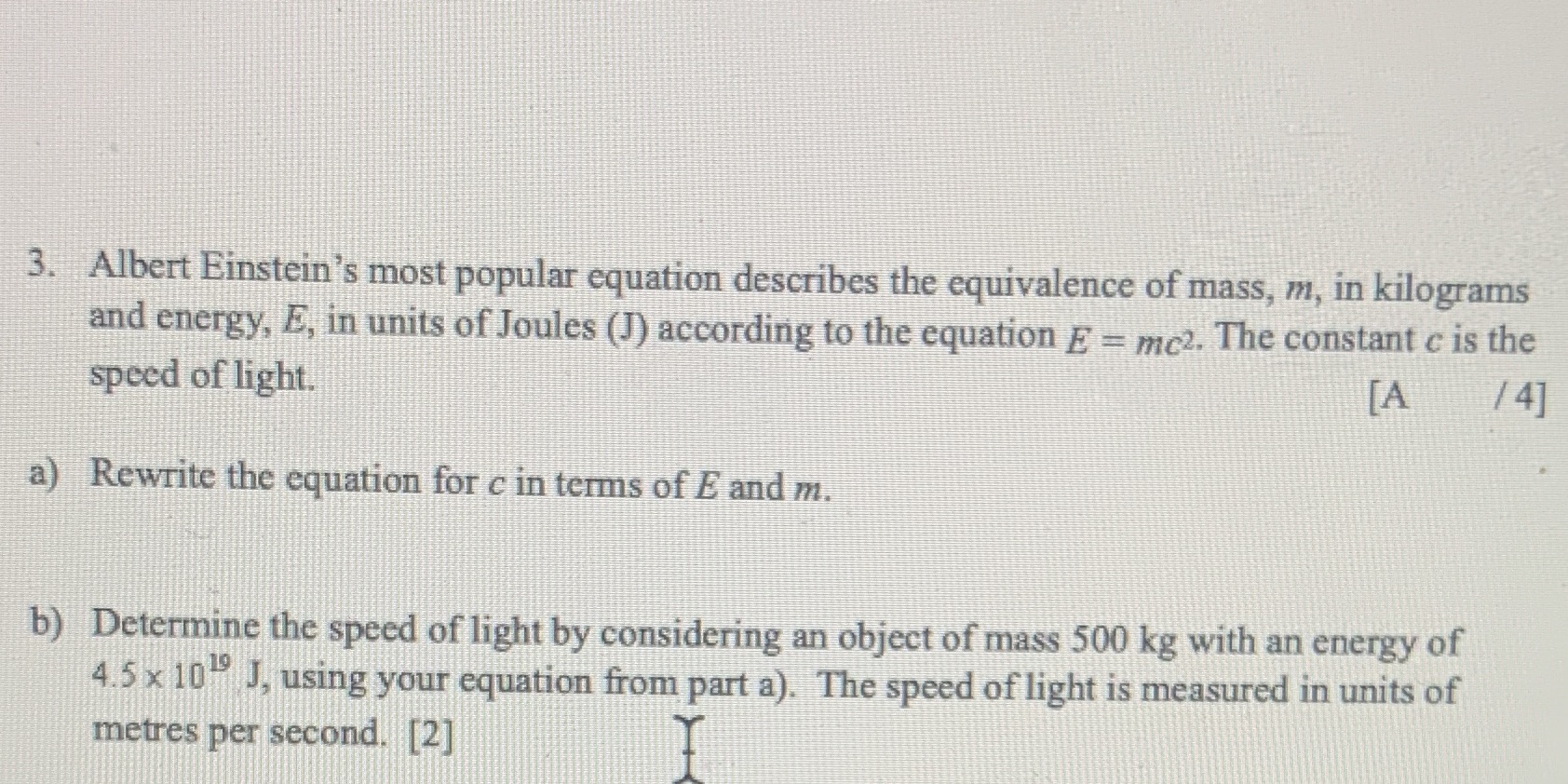 3. Albert Einstein's most popular equation