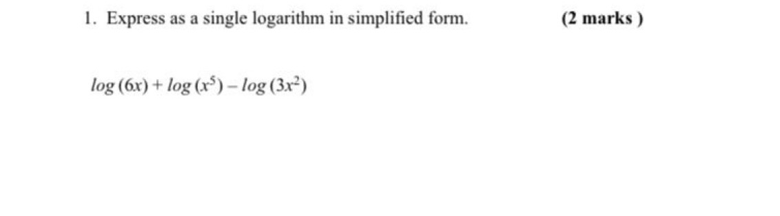 Show all work please 1. Express as a single