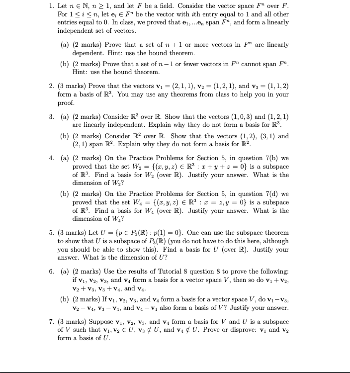 . Let n E N, n 2 l, and let F be a eld. Consider