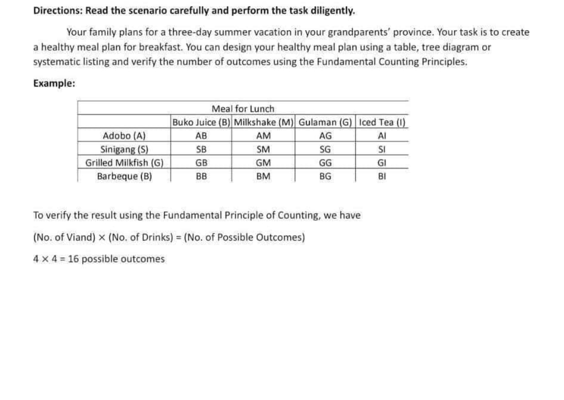 Pt 3 Directions: Read the scenario carefuin and