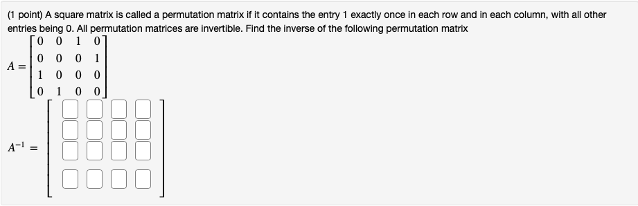 Please answer all questions (1 point) Consider