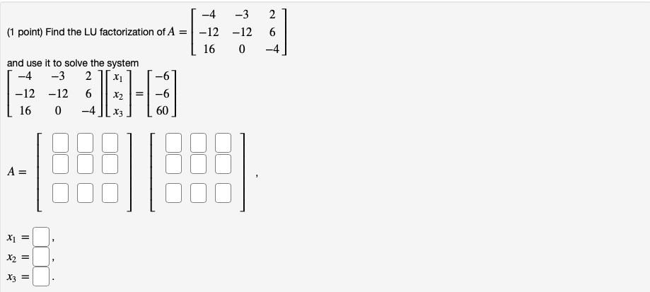 Please answer all questions (1 point) Consider