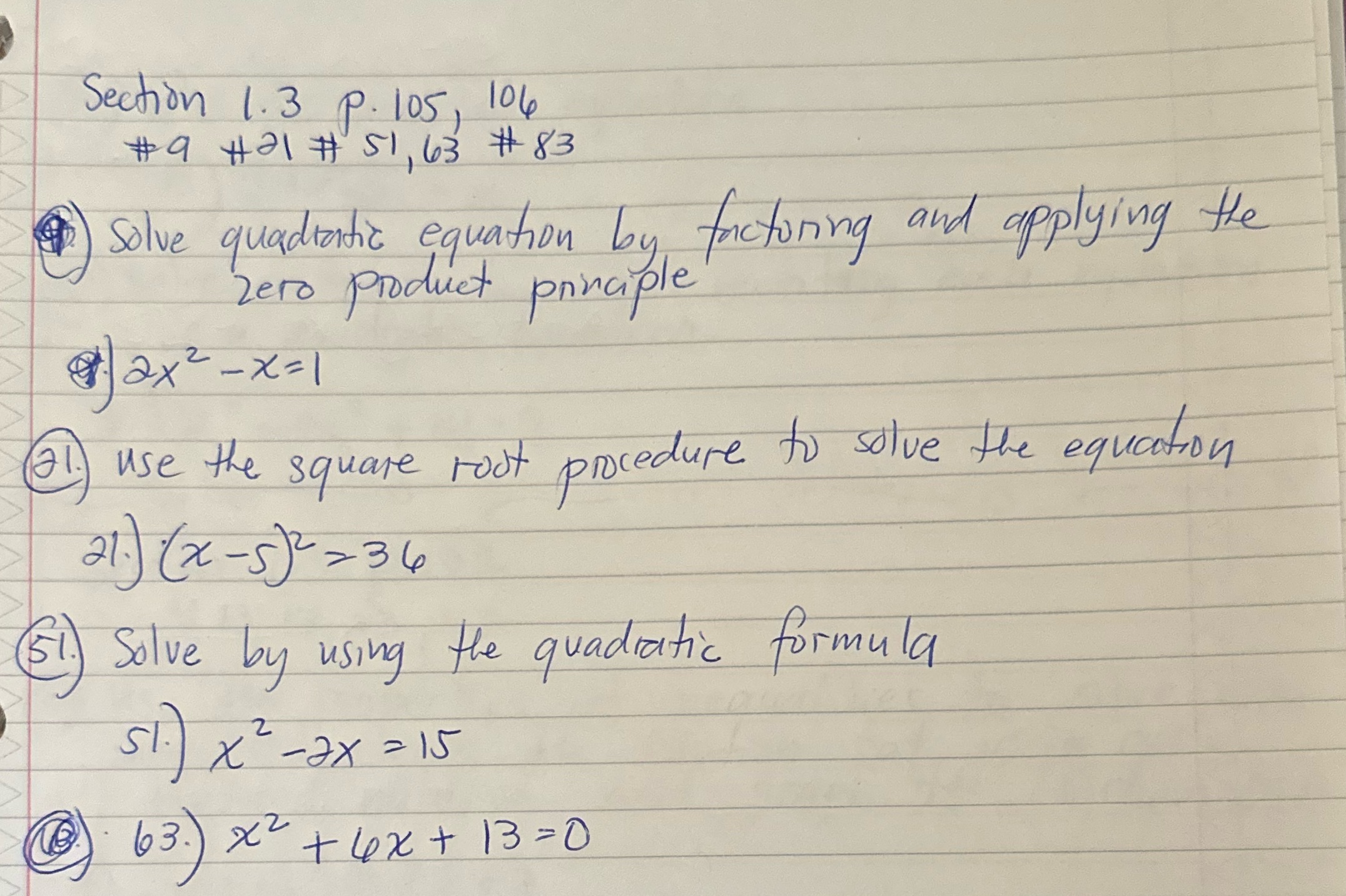 I need help please Section 1.3 P. 105, 106 E8 #
