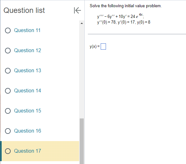 Question list K Use the annihilator method to