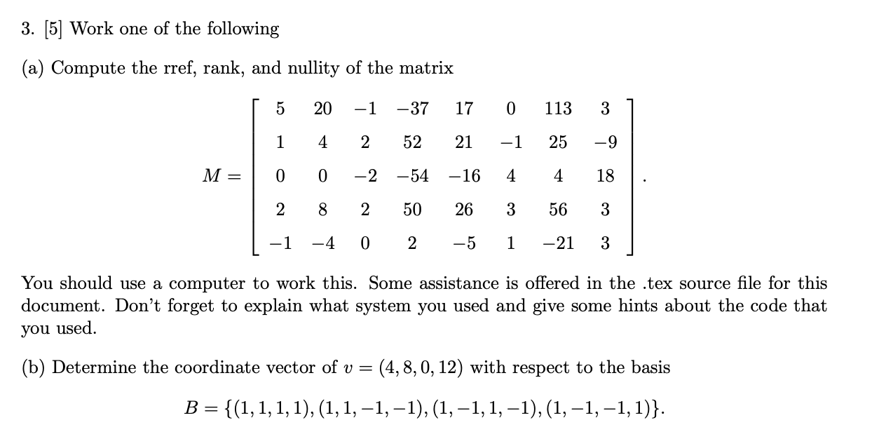 1. 1. [5] Suppose V is a vector space with dim(V)