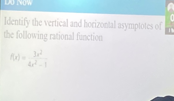 DO NOW Identify the vertical and horizontal