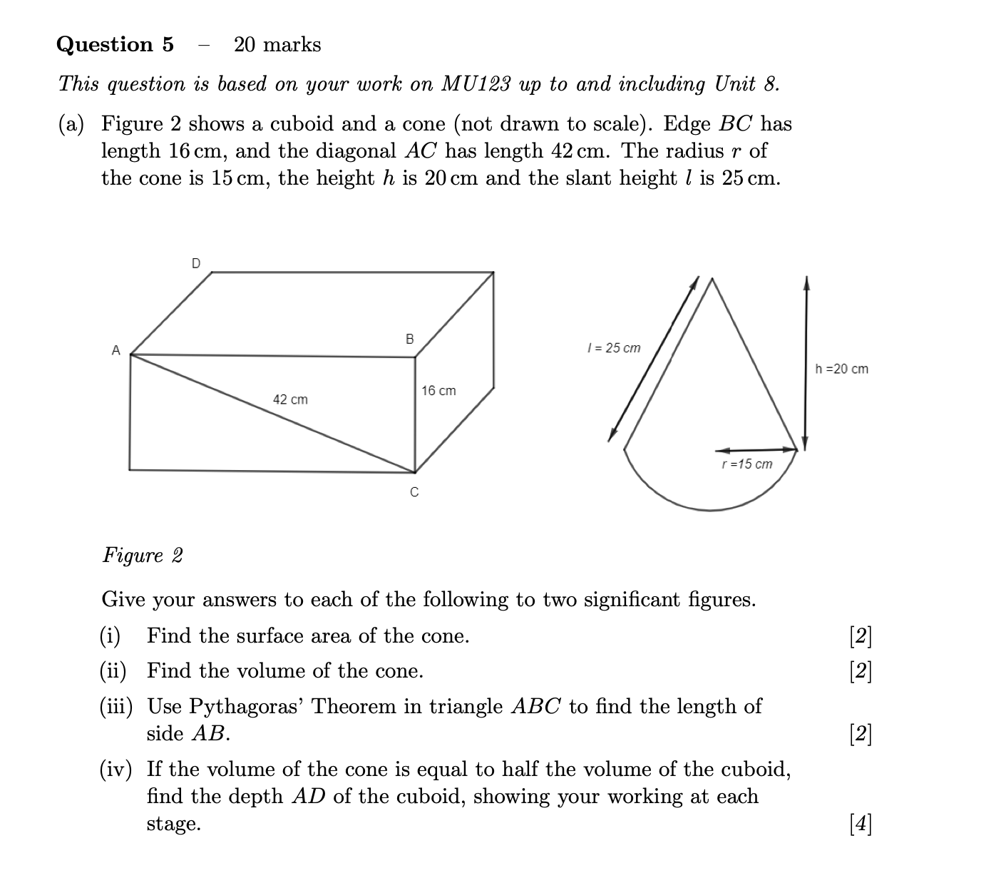 Question 5 - 20 marks This question is based on