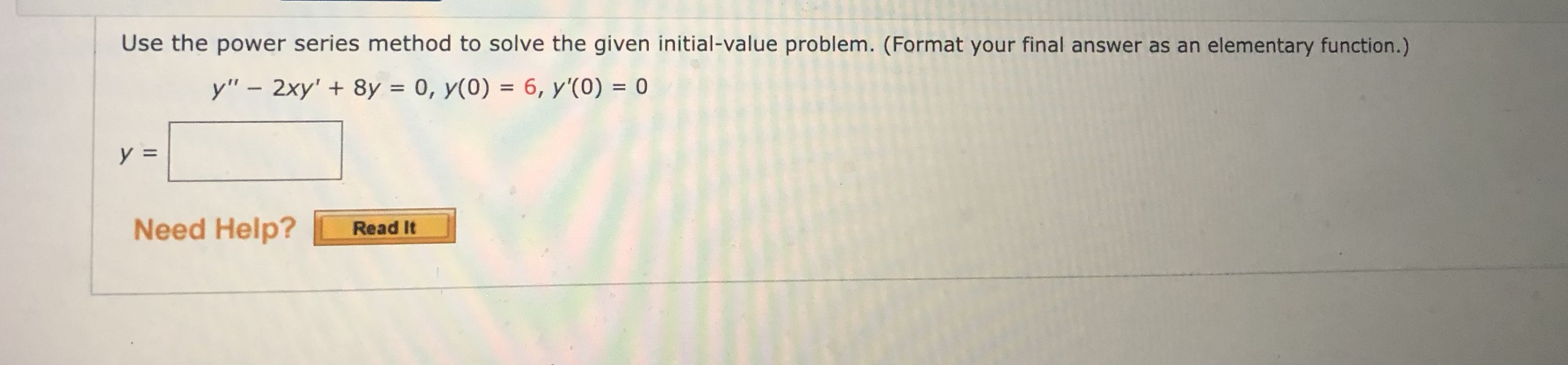 Ordinary Differential equation Use the power