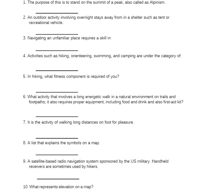 1. The purpose of this is to stand on the summit