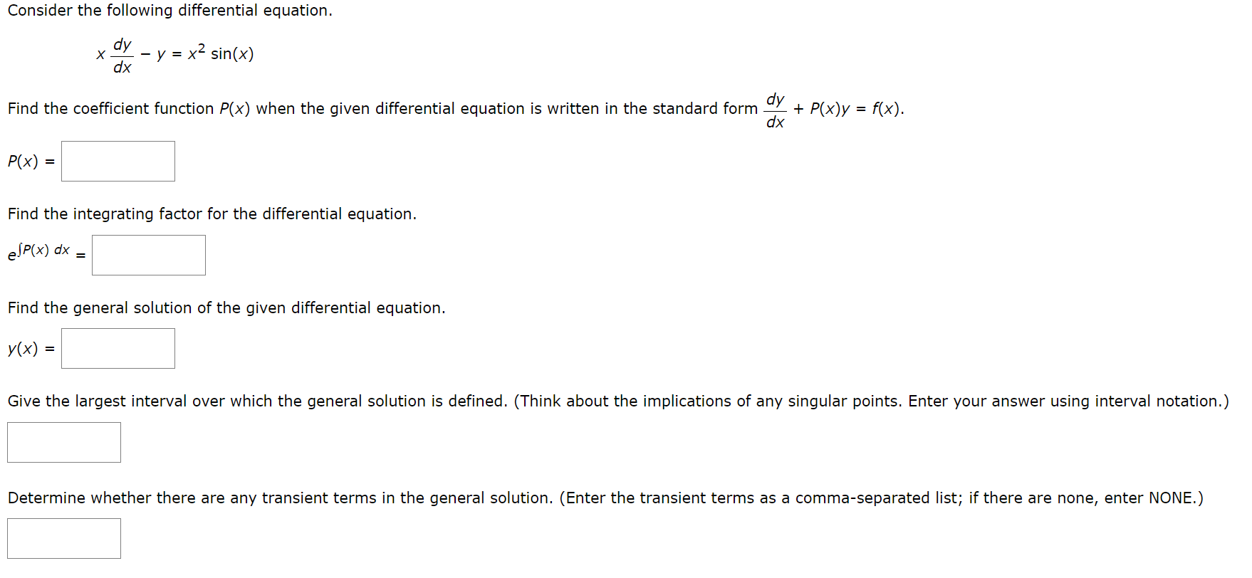 Consider the following differential equation. Xi