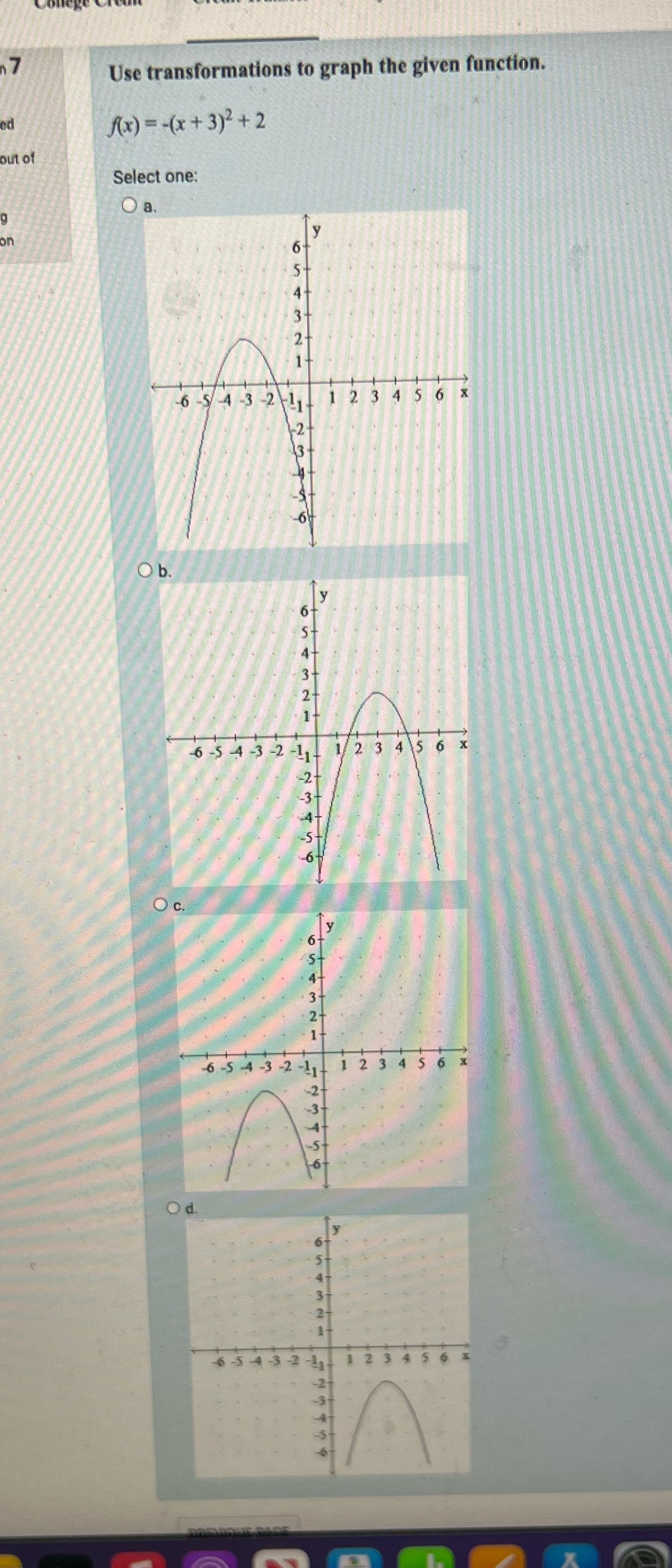 What is the correct answer? Use transformations
