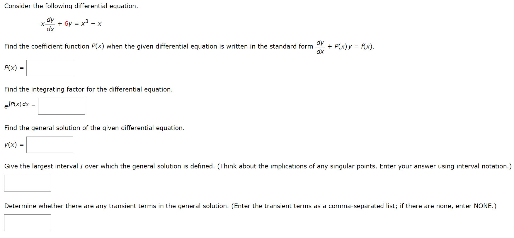 Consider the following differential equation. Xi
