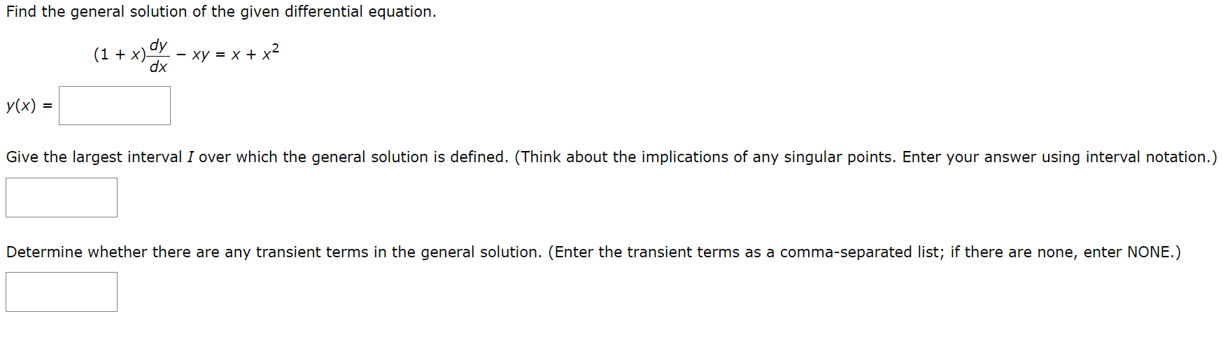 Consider the following differential equation. Xi