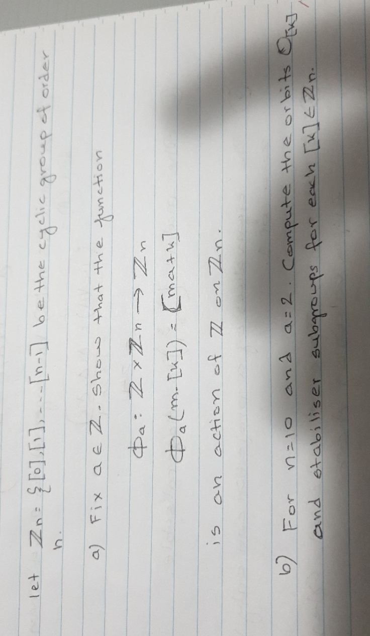 let In : S , [ 1 ] . . . [ n-1) be the cyclic