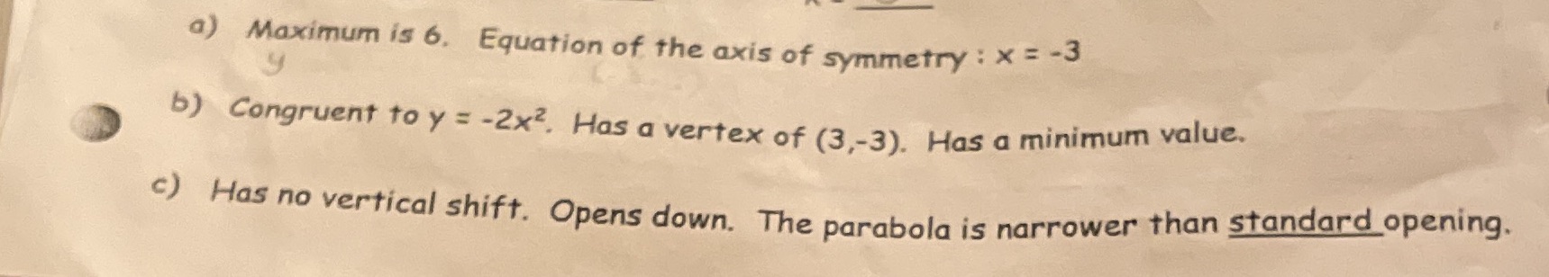 I need to write the equations of these parabolas
